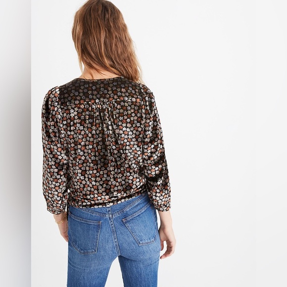 Madewell  Velvet Wrap Top in Petite Blooms - Picture 4 of 9